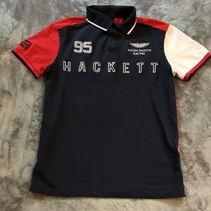 Hackett Aston Martin Racing #95 Polo Shirt Men’s Small red white blue